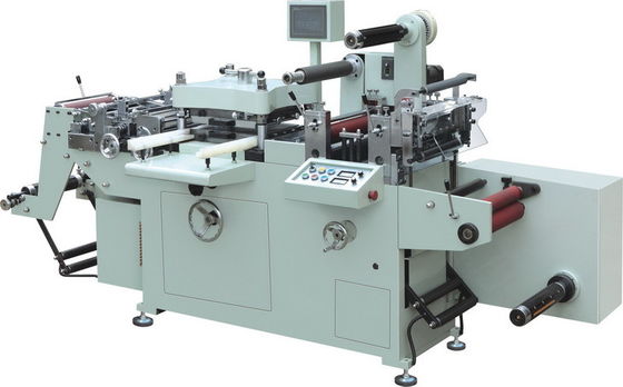 Máquina cortando da cama lisa da etiqueta com laminação de carimbo quente de Puch do furo