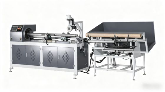 Industrial Elegance Fully Automatic Paper Core Cutting Machine with Servo Motor Technology and Touch Screen Interface