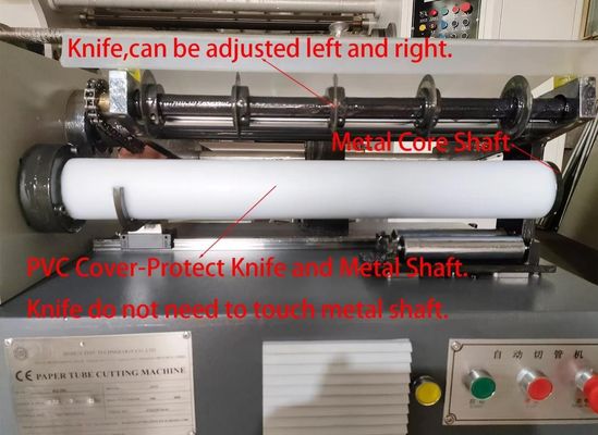 SR-500 Custom Shaft Inner Diameter Semi-Auto Paper Core Cutting Machine 6 Rotary Blades Pump Motor for Multi-Size Paper Tubes