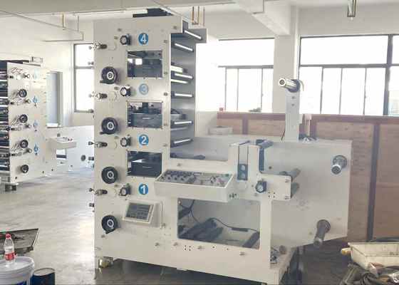 SR-320-4 Sunrise Automatic Roll Label Printing Machine 4-Color Flexo Lamination Die Cutting Slitting Paper Printer Touch Screen